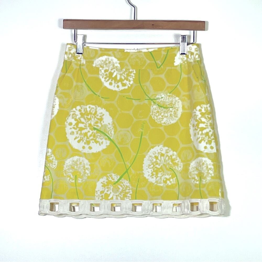 LILLY PULITZER Yellow Dandelion Skirt Size 0 EUC